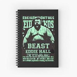 Vintage Neon Eddie Hall Strongman Boxing Cyberpunk Spiral Notebook