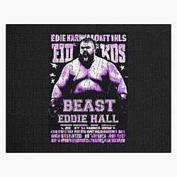 Retro Cyberpunk Ed Hall Strongman is a Beast Eddie Hall Boxing Training Day Jigsaw Puzzle
