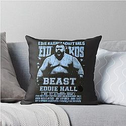 Vintage Aquamarine Eddie Hall Strongman Boxing Throw Pillow
