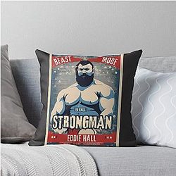 Eddie Hall Strongman Vintage Throw Pillow