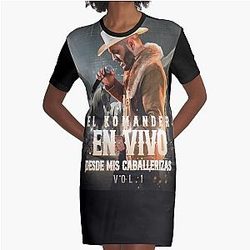 El Komander - En Vivo Desde Mis Caballeria, Vol. 1 Girls Graphic T-Shirt Dress