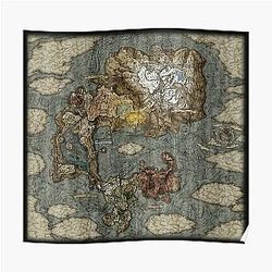 Elden Ring Posters - Elden Ring map Hi-res Poster