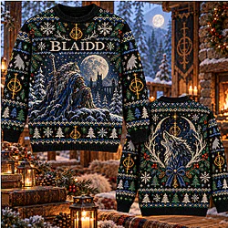 Blaidd the Half-Wolf & Full Moon LA0810 Elden Ring Ugly Christmas Sweater ⛄