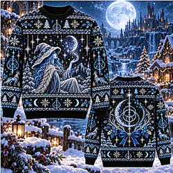 Ranni the Witch & Dark Moon LA0810 Elden Ring Ugly Christmas Sweater ⛄