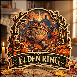 Iron Fist Alexander Pot Boy Halloween LA0910 Elden Ring Wooden Door Sign