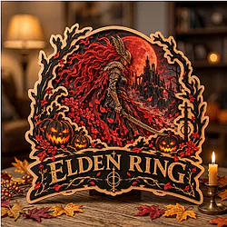 Malenia Blade of Miquella Halloween LA0910 Elden Ring Wooden Door Sign