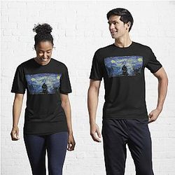 Elden Ring T-Shirts - Elden Ring Wallpaper in Starry Night Style Active T-Shirt