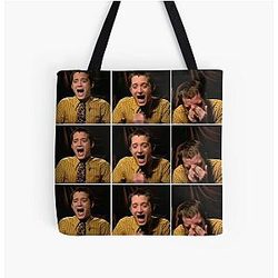 Elijah Wood Laughing All Over Print Tote Bag