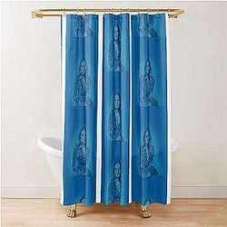 Elizabeth Gillies - Rhapsody Blue Graphic Shower Curtain