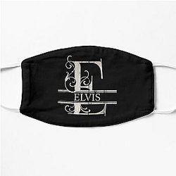 Elvis Name  Wood Style  Monogram Letter E The Elvis Name Gift For Elvis Flat Mask RB0712