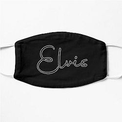 Elvis Cursive Name Label (Black) Flat Mask RB0712