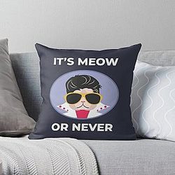 Elvis Presley Cat Parody Throw Pillow