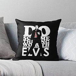 Cute Asian Woman elvis presley Throw Pillow