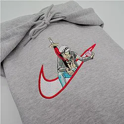 LIMITED ONE PIECE X TRAFALGAR D. WATER LAW EMBROIDERED ANIME HOODIE