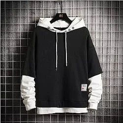 Japanese Harajuku Style Patchwork Hoodie, Pullover ES1401