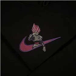 LIMITED Dragonball Super X SS Rose Goku Black EMBROIDERED Gym HOODIE
