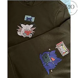 Gengar x Pinky Rat Couple Custom Embroidered Sweatshirt ES1401
