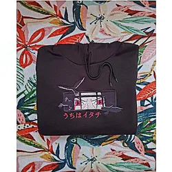 Itachi Uchihas Embroidered Hoodie,Naruto Anime Inspired Hoodie ES1401