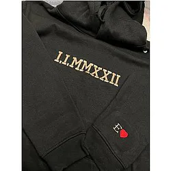 Embroidered Roman Numeral Letters Sweatshirt/Hoodie ES1401
