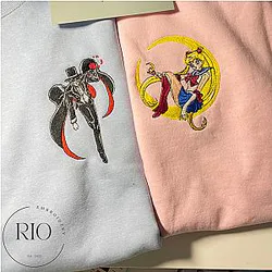 Sailor Moon x Tuxedo Mask Couple Matching Embroidered Sweatshirt ES1401
