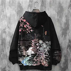 Japanese Harajuku Style Hoodies, Streetwear Oversized Hoodie, Thick Winter Autumn Pullover ES1401