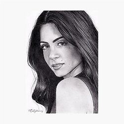 Emeraude Toubia - realistic hand drawn graphite pencil by Callydrawing Photographic Print