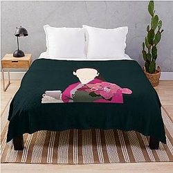 Emily Cooper with Flowers Throw Blanket