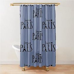 Emily in Paris Eiffel Tower Paris Landmarks Word Art Shower Curtain