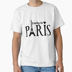 Emily in Paris Paris Eiffel Tower Landmarks Word Classic T-Shirt