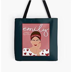 Emily in Paris Portrait Over Print Tote Bag
