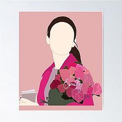 Emily Cooper with Flowers Poster
