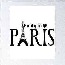 Emily in Paris Paris Eiffel Tower Landmarks Word Art Poster
