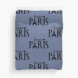 Emily in Paris Eiffel Tower Landmarks Word Art Duvet Cover