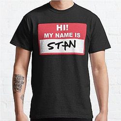 Eminem T-Shirts - Eminem - Hi My Name Is Stan Classic T-Shirt RB0704