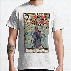 Eminem T-Shirts - Eminem - The Real Slim Shady Parody Comic Art Classic T-Shirt RB0704