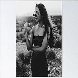 Emma Chamberlain Black and White photo Poster