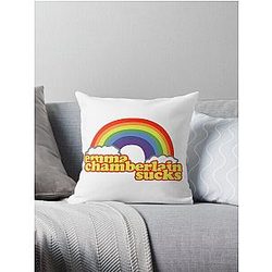 Emma Chamberlain Merch Emma Chamberlain Sucks Throw Pillow