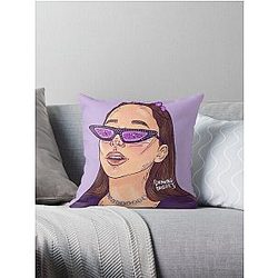 Emma Chamberlain (purple) Throw Pillow