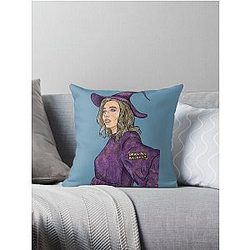 Emma Chamberlain as a Witch  Throw Pillow