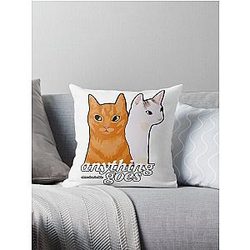 Anything Goes Emma Chamberlain Merch Anything Goes Cats Throw Pillow