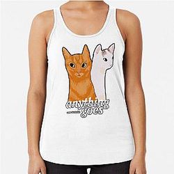 Anything Goes Emma Chamberlain Merch Anything Goes Cats Racerback Tank Top