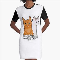 Anything Goes Emma Chamberlain Merch ANYTHING GOES Graphic T-Shirt Dress