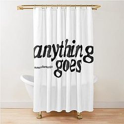 Anything Goes Emma Chamberlain Merch Anything Goes Logo Shower Curtain