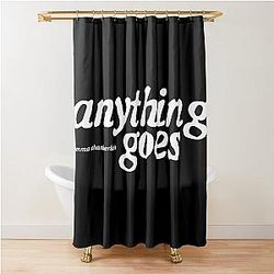 Anything Goes Emma Chamberlain Merch Anything Goes Logo Shower Curtain