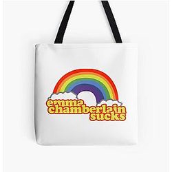 Emma Chamberlain Merch Emma Chamberlain Sucks All Over Print Tote Bag