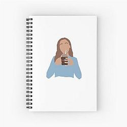 Emma Chamberlain sipping coffee Spiral Notebook