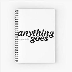Anything Goes Emma Chamberlain Merch Anything Goes Logo Spiral Notebook