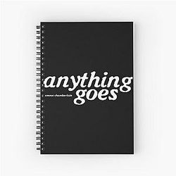 Anything Goes Emma Chamberlain Merch Anything Goes Logo Spiral Notebook