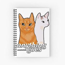 Anything Goes Emma Chamberlain Merch Anything Goes Cats Spiral Notebook