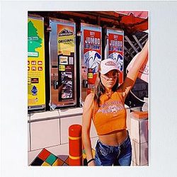 Emma Chamberlain - orange and vintage  Poster
